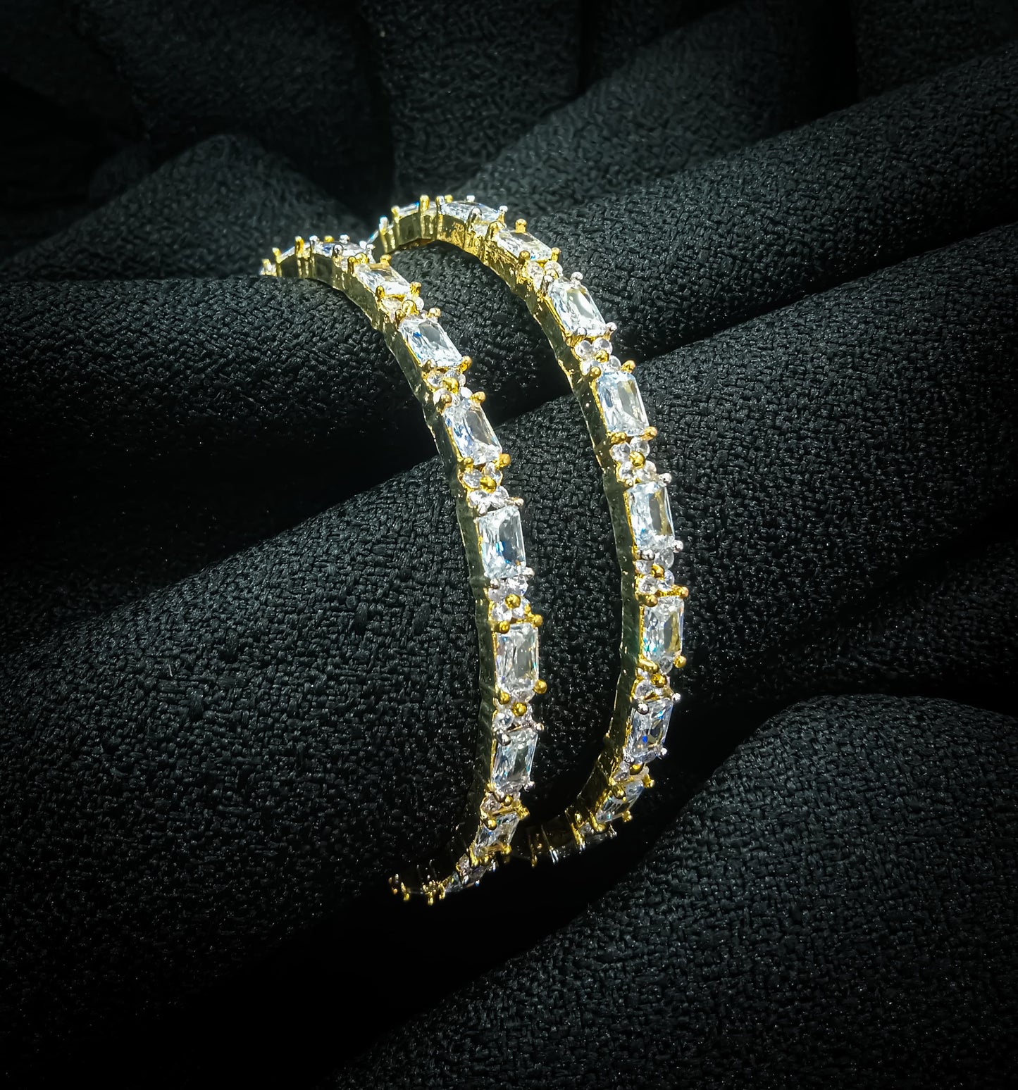 Golden Glimmer Zircon Bangles