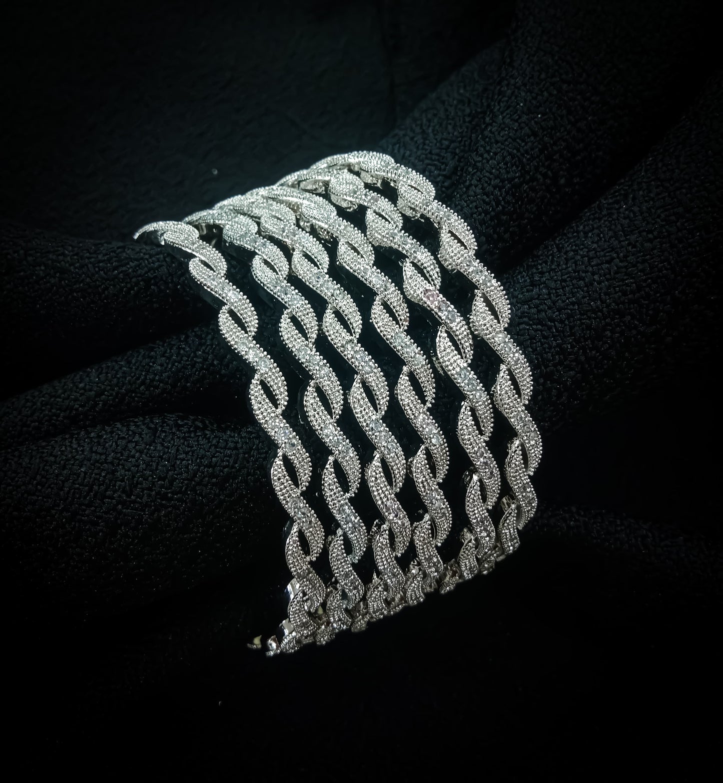 Twist Luxe Diamond-Cut Chain Bracelet Set