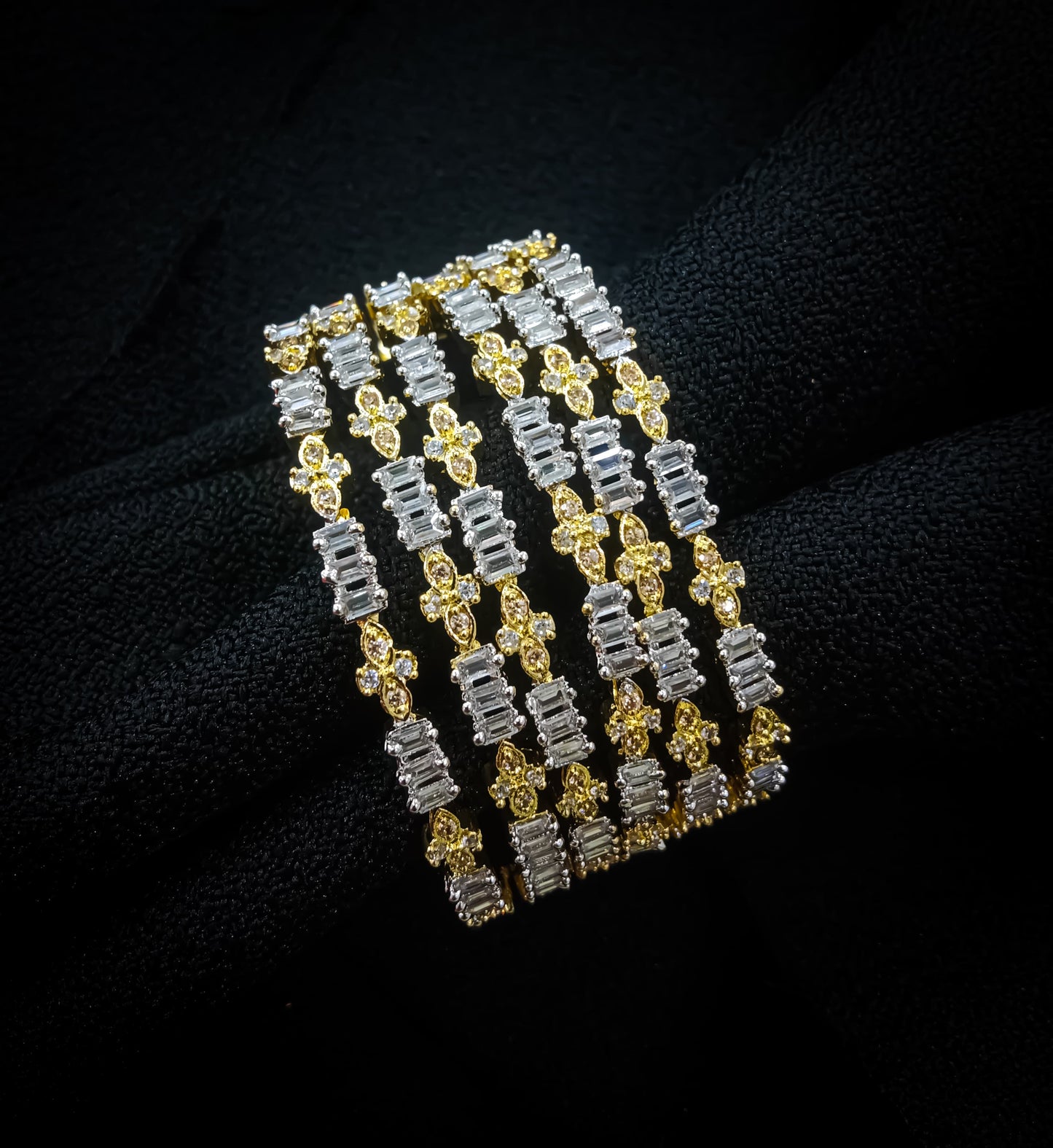 Imperial Gleam – Designer Artificial Stone Bangle Set