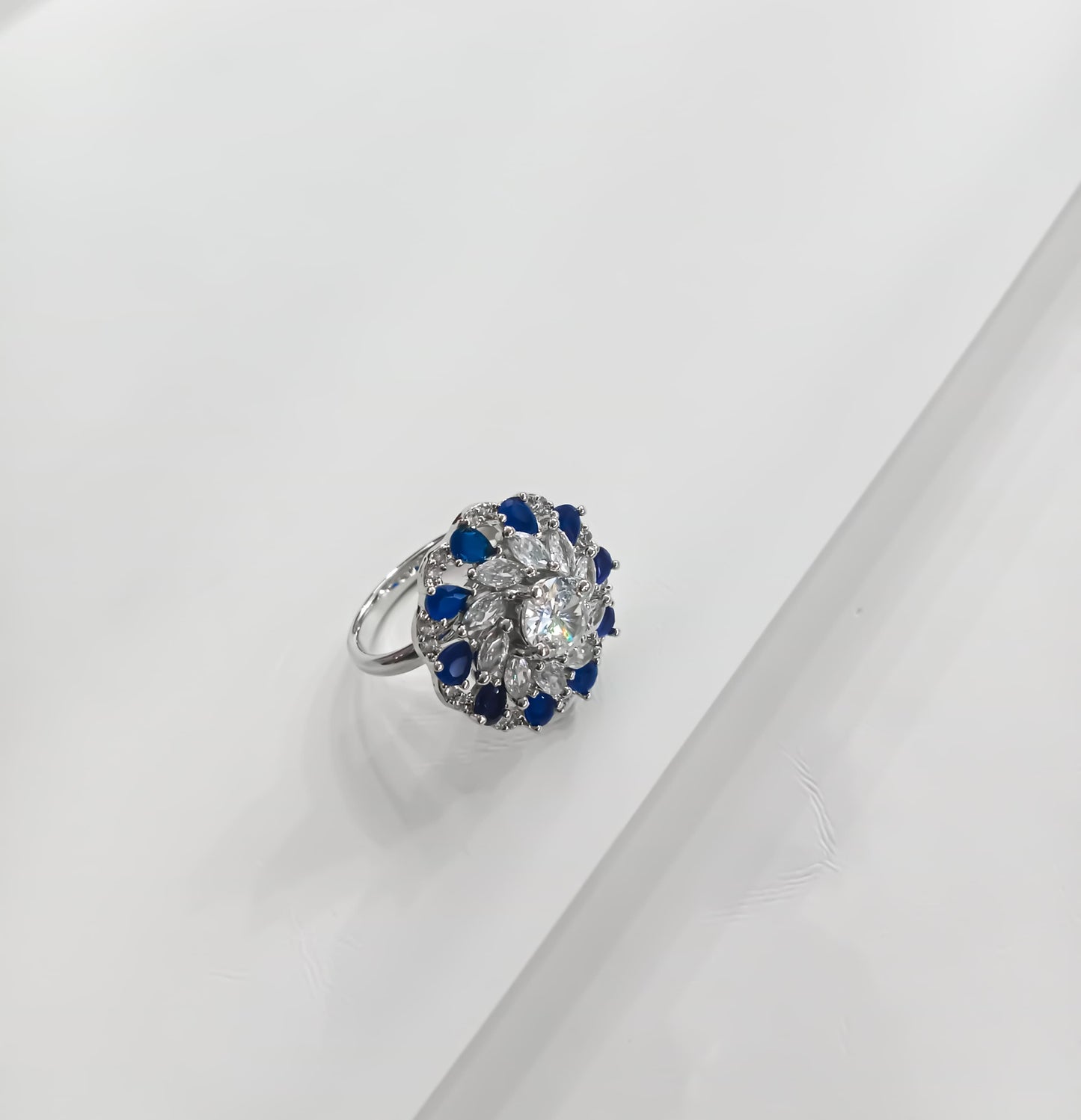 Sapphire Whirl – Crystal Twist One Carat Ring