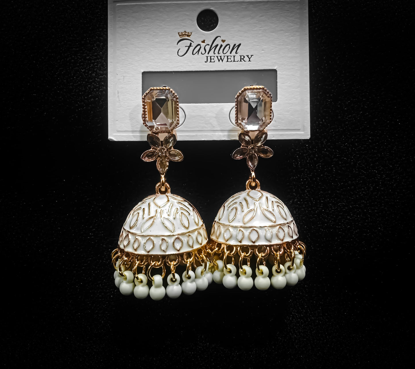 Sheer Nazaakat – White & Gold Dome Jhumkay