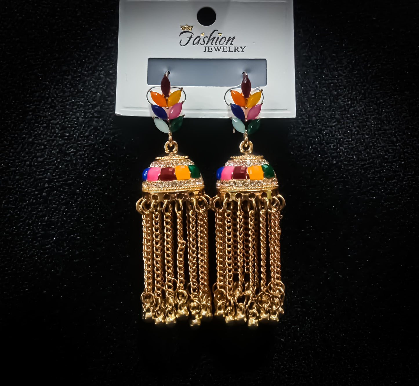 Rang Mahal – Multicolor Chain Jhumkay
