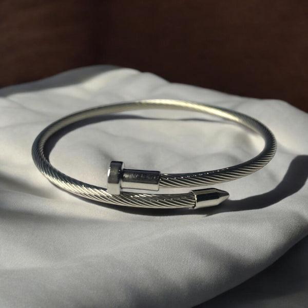Minimal Nail Cuff - Stainless Steel Bracelet