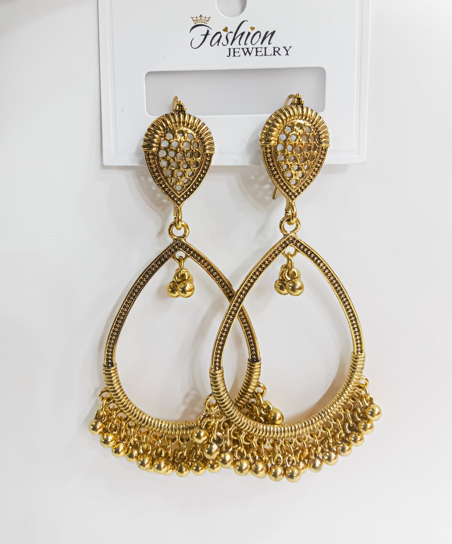 Noor Zari Baali - Golden Charm Stainless Steel Earrings