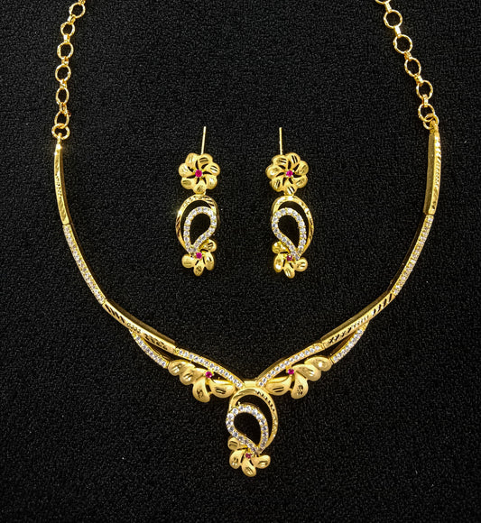 Floral Flame – One Carat Inspired Artificial Necklace Set