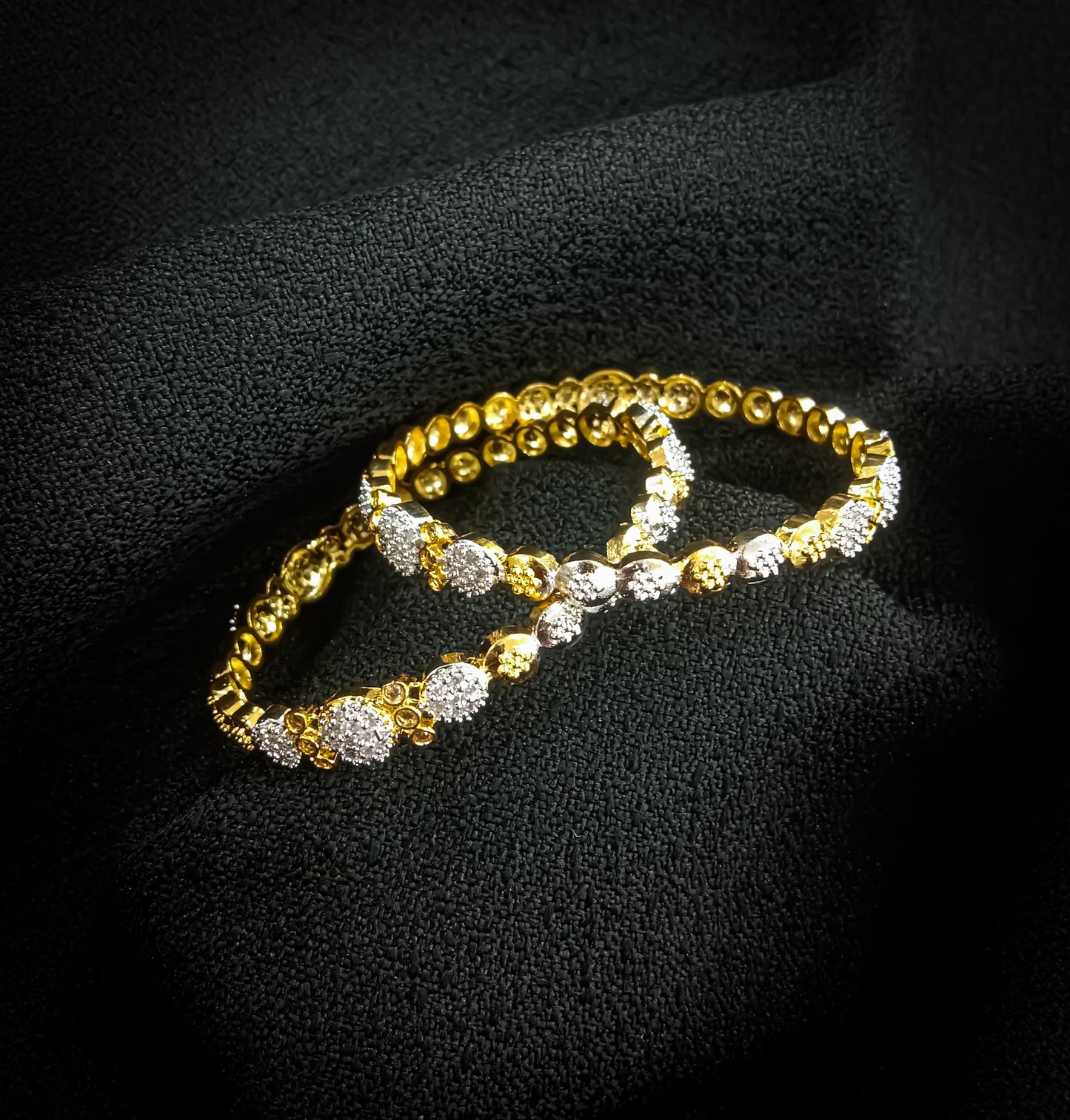 Starlight Gleam – Dual-Tone Sparkle Bangles