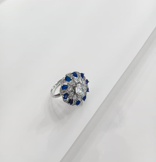 Sapphire Whirl – Crystal Twist One Carat Ring