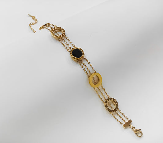 Roman Radiance Layered Charm Bracelet