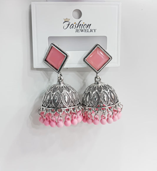 Gulaabi Sitara – Statement Jhumka Drops