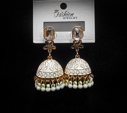 Sheer Nazaakat – White & Gold Dome Jhumkay
