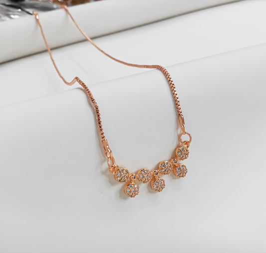 Blush Stardust – Rosé Cluster Elegance Necklace