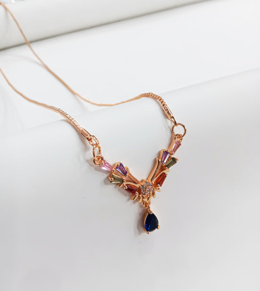 Prism Petals – Colorburst Baguette Necklace