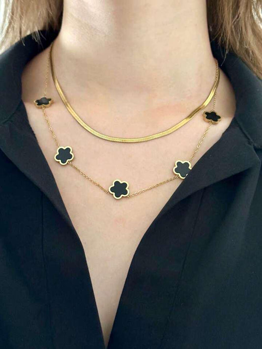 Noir Clover – Dual Chain Luxe