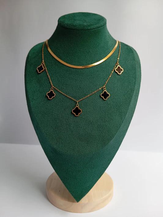 Noir Clover – Dual Chain Luxe