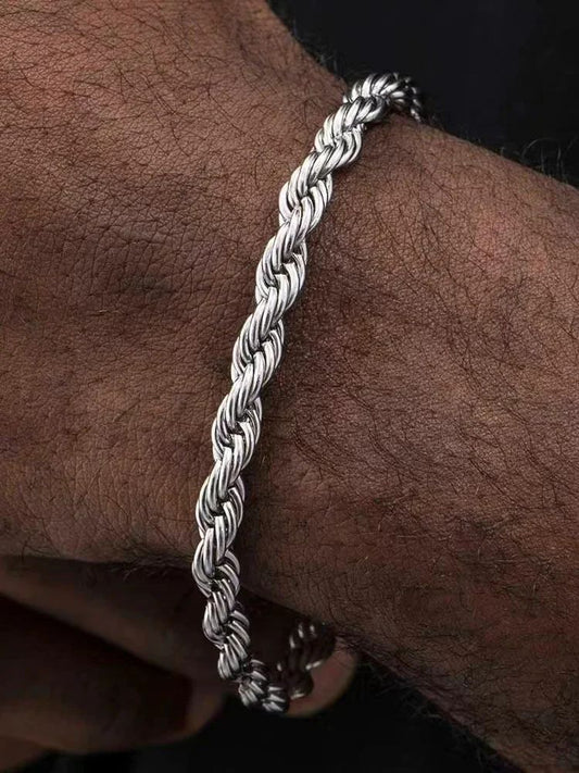 Silver Rope Bracelet - Timeless Strength in Stainless Steel