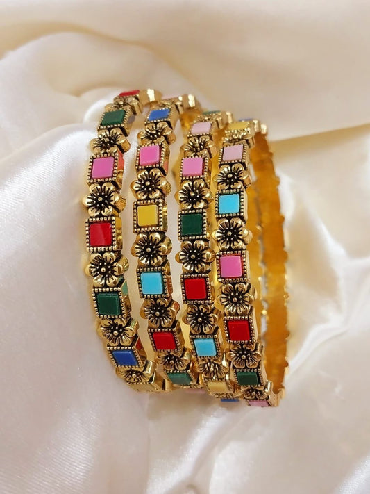 Rangrez Grace – Multicolor Stainless Steel Bangles