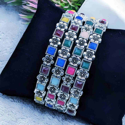 Rangrez Grace – Multicolor Stainless Steel Bangles