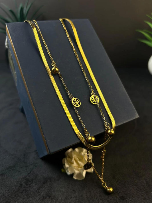 Timeless Glow Necklace – Tree of Life & Bead Dangles